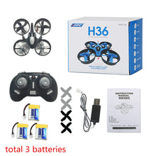 Load image into Gallery viewer, JJRC H36 Mini Drone RC Drone Quadcopters Headless Mode One Key Return RC Helicopter VS JJRC H8 Mini H20 Dron Best Toys For Kids