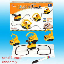 Load image into Gallery viewer, Hot Engineering Vehicles Mini Magic Toy Truck Children&#39;s Inductive Truck Toys Figure Tank Car Pen Draw Lines Induction Rail Car