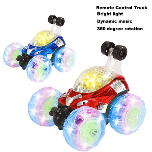 RC Rolling Stunt car Invincible Tornado Twister Remote Control Truck 360 Degree Spinning Flips LED Color Flash Music for kids