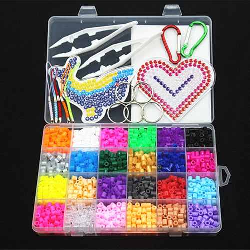 5mm 24 color perler beads kit,hama beads with templates accessories for kids children DIY handmaking 3D puzzle Educational Toys