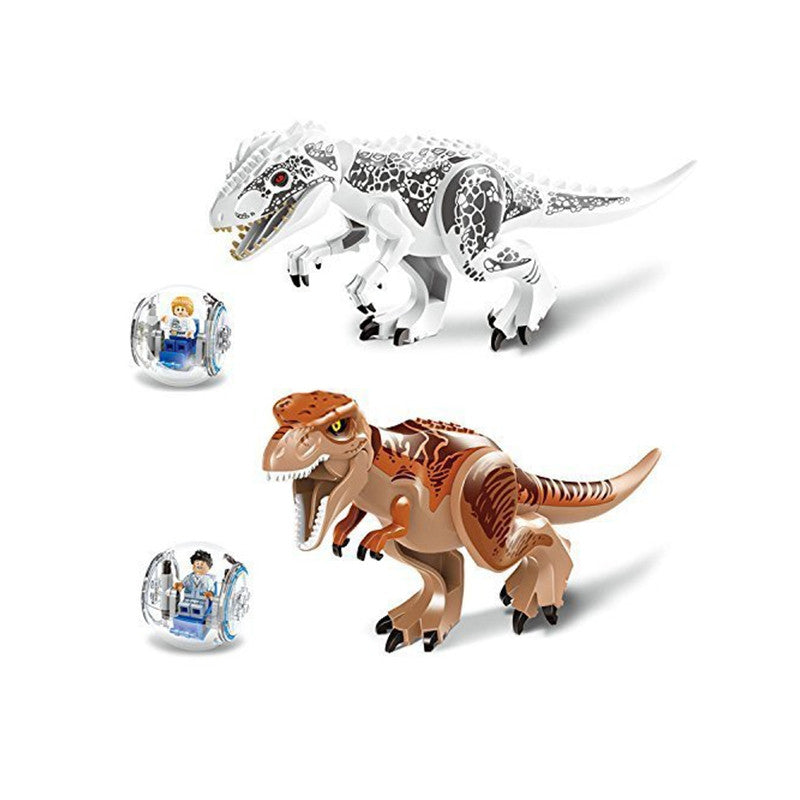 2 Set of Indominus Tyrannosaurus Rex Zach Simon Masrani Minifigure Building Block