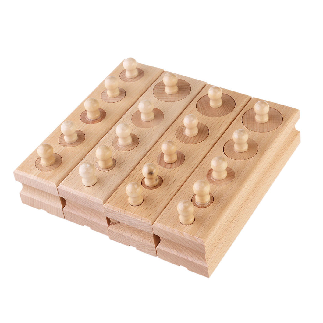 Educational Wooden Toy Montessori Cylinder Socket Early Development Senses Gift