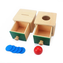 Load image into Gallery viewer, Infant &amp; Todders Montessori Kids Toy Baby Wooden Coin Box Piggy Bank Learning Educational Preschool Training Brinquedos Juguets