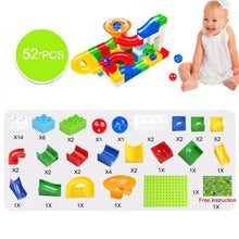 Load image into Gallery viewer, 104-208PCS Marble Race Run Maze Ball Track Building Blocks Plastic Funnel Slide Big Size Bricks Compatible Legoingly Duplo Block