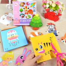 Load image into Gallery viewer, 100pcs Kids cartoon color paper folding and cutting toys/children kingergarden art craft DIY educational toys, free shipping