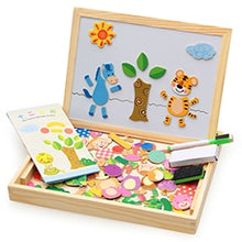 Load image into Gallery viewer, 100+PCS Wooden Magnetic Puzzle Figure/Animals/ Vehicle /Circus Drawing Board 5 styles Box Educational Toy Gift