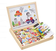 Load image into Gallery viewer, 100+PCS Wooden Magnetic Puzzle Figure/Animals/ Vehicle /Circus Drawing Board 5 styles Box Educational Toy Gift