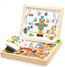 Load image into Gallery viewer, 100+PCS Wooden Magnetic Puzzle Figure/Animals/ Vehicle /Circus Drawing Board 5 styles Box Educational Toy Gift