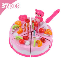 Load image into Gallery viewer, 37-80Pcs DIY Pretend Play Fruit Cutting Birthday Cake Kitchen Food Toys Cocina De Juguete Toy Pink Blue Girls Gift for Children