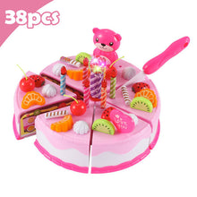 Load image into Gallery viewer, 37-80Pcs DIY Pretend Play Fruit Cutting Birthday Cake Kitchen Food Toys Cocina De Juguete Toy Pink Blue Girls Gift for Children