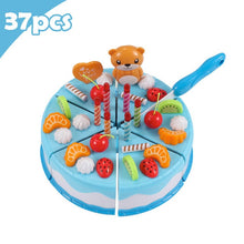 Load image into Gallery viewer, 37-80Pcs DIY Pretend Play Fruit Cutting Birthday Cake Kitchen Food Toys Cocina De Juguete Toy Pink Blue Girls Gift for Children