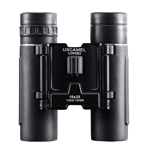 10x 25mm Portable Compact Binoculars Pocket Folding Binoculars with FMC Green Flim for Hiking Travelling