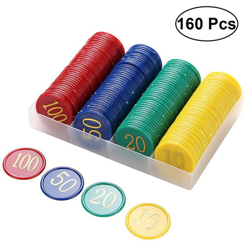 160Pcs Plastic Bingo Chips Number Markers For Bingo Game Counters Games 4 Colors