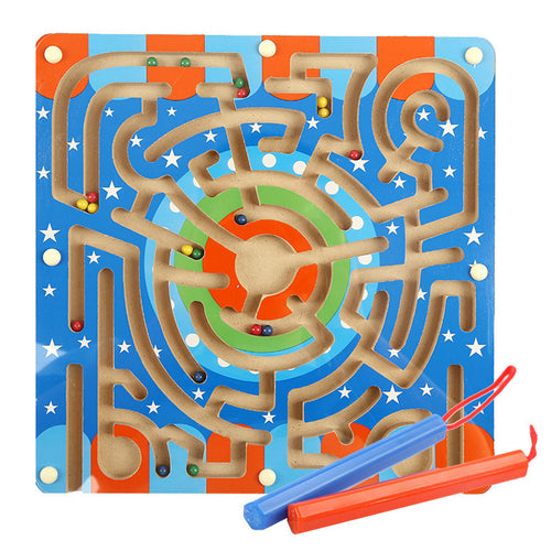 Wooden Board Game Maze Puzzle Magnetic Board Game Educational Toys for Toddlers Kid