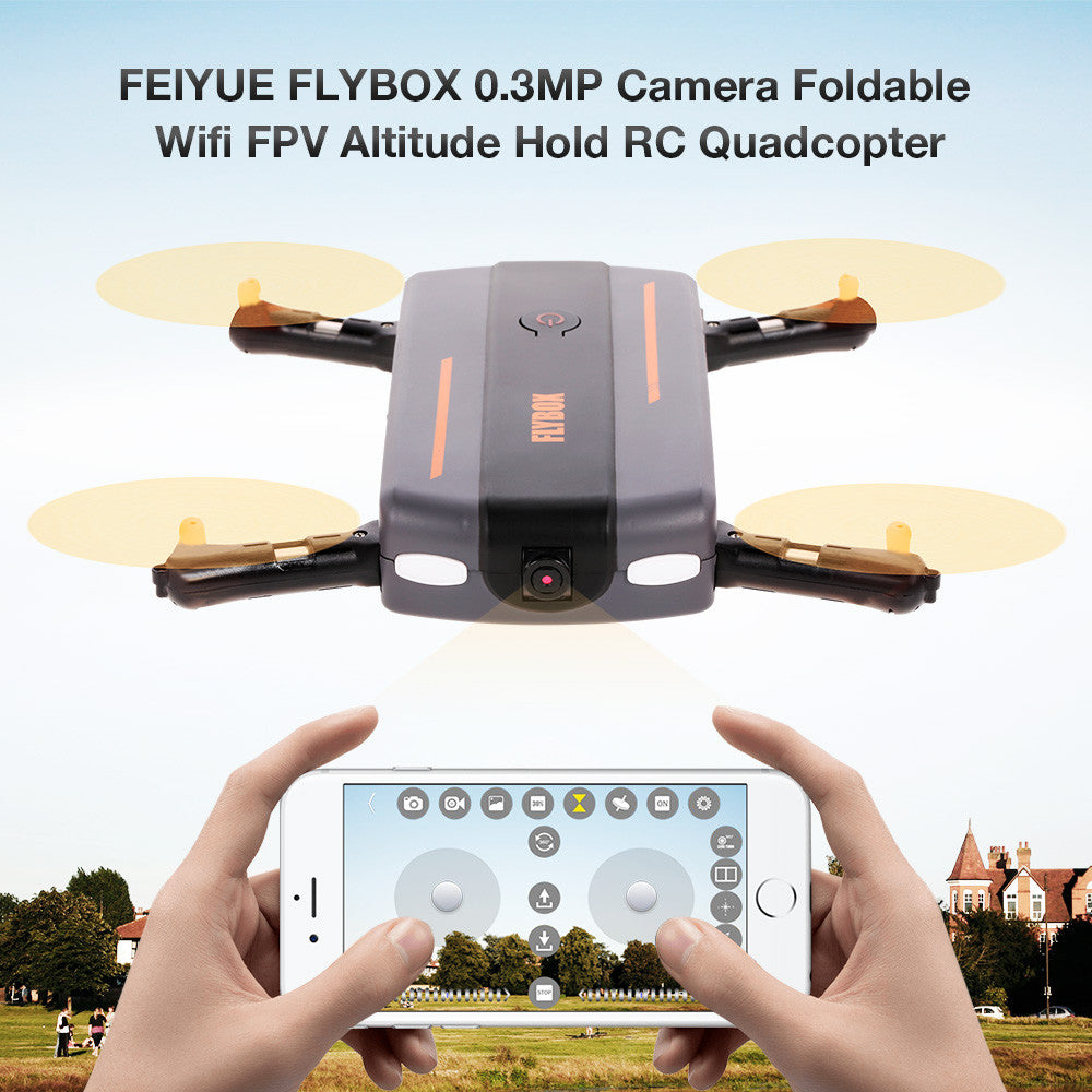 FEIYUE FLYBOX 0.3MP Camera Foldable Wifi FPV 6-Axis Gyro Altitude Hold Headless RC Quadcopter Drone