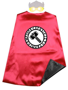 Satin 2layer Super rod Avenger superhero kids cape+mask Halloween costume Birthday party favors Dress up Easy costums