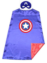 Load image into Gallery viewer, Satin 2layer Super rod Avenger superhero kids cape+mask Halloween costume Birthday party favors Dress up Easy costums