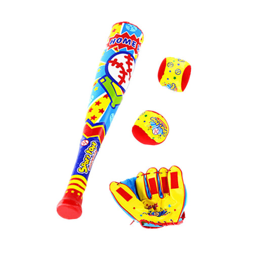 Baseball Bat Glove and Balls Suit Safety Colorful Sports Toy Set For Kids Childrens Toddler Boy Gifts