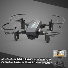 Load image into Gallery viewer, Linxtech IN1601 2.4G 0.3MP Wifi FPV Foldable Altitude Hold RC Drone Quadcopter