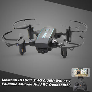 Linxtech IN1601 2.4G 0.3MP Wifi FPV Foldable Altitude Hold RC Drone Quadcopter