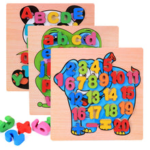 Load image into Gallery viewer, Wooden Kids Numbers and letters Jigsaw For Education And Learning Puzzles Toy