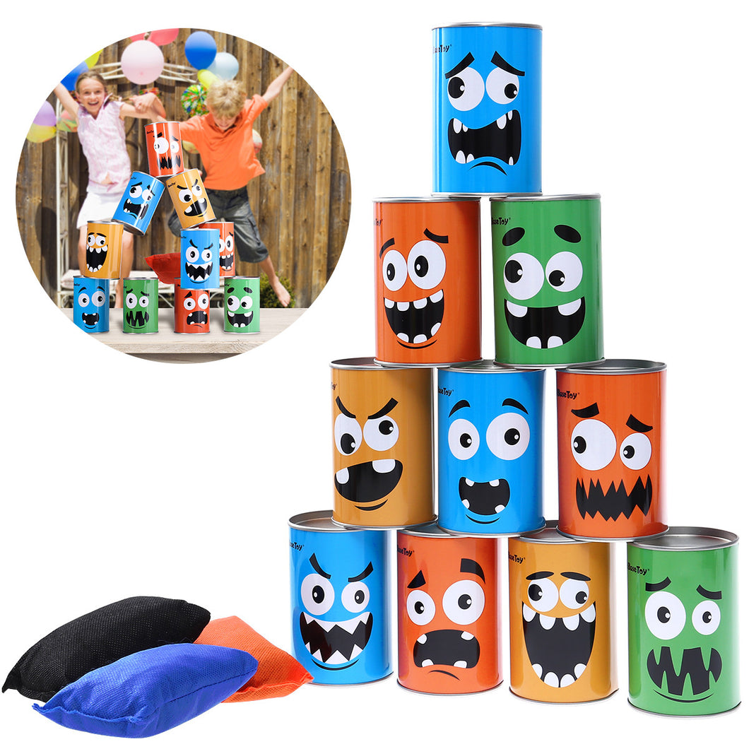 IBASE TOY 10 Pcs Carnival Bean Bag Can Toss Game Set Circus Party Game For BBQs/Kids Birthday Parties