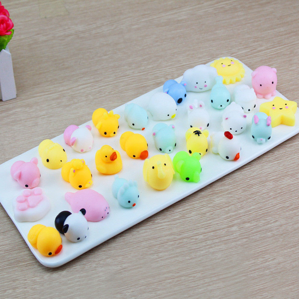 30PC Mini Animals Squeeze Funny Toy Soft Stress And Anxiety Relief Toys  Decor