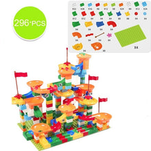 Load image into Gallery viewer, 74-296 PCS Marble Race Run Maze Ball Track Building Blocks ABS Funnel Slide Assemble Bricks Compatible LegoINGlys Duploe Blocks