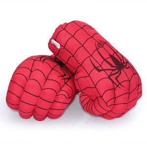 13'' Incredible Hulk Smash Hands + Spider Man Plush Gloves Spiderman Performing Props Toys Free Shipping