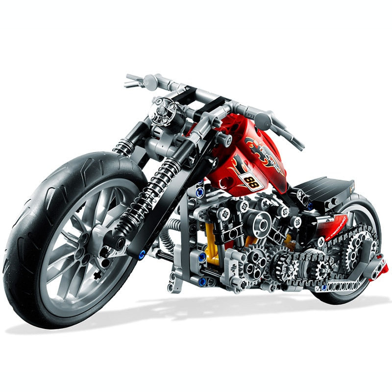 HOT 378Pcs Technic Motorcycle Exploiture Model Harley Vehicle Building Bricks Block Set Toy Gift Compatible With Legoe