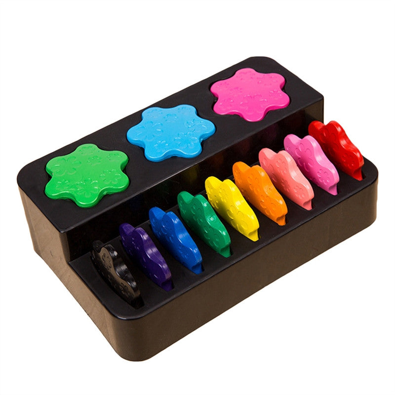 12pcs Colors Paint Crayons Snowflake Shape Crayon Safe Non Toxic Painting Tools Pastels Set for Toddlers Kids