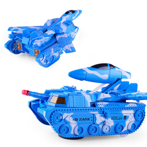 Tank Fighter Blue Plastic Figure Toys Airplane Gifts Flashing