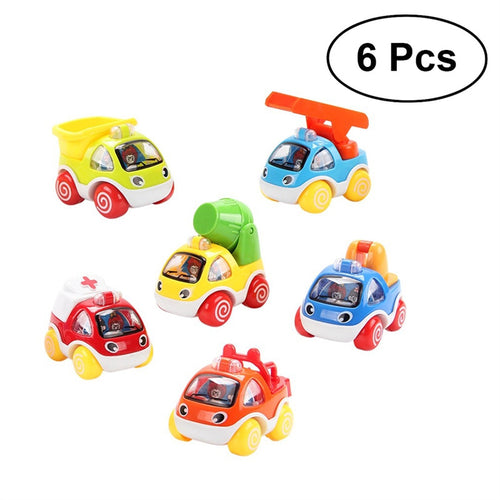 6PCS Kids Educational Toy Cars Pull-back and Go Sliding Engineering Vehicle Toys for Kids Baby Toddlers