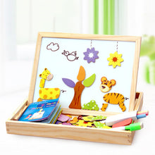 Load image into Gallery viewer, 100+Pcs Wooden Magnetic Puzzle Toys Children 3D Puzzle Figure/Animals/ Vehicle /Circus Drawing Board 5 Styles Learning Wood Toys