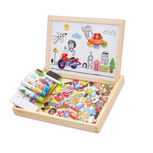 Load image into Gallery viewer, 100+Pcs Wooden Magnetic Puzzle Toys Children 3D Puzzle Figure/Animals/ Vehicle /Circus Drawing Board 5 Styles Learning Wood Toys