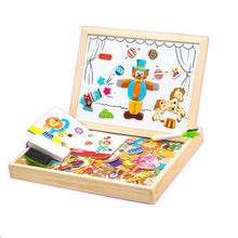 Load image into Gallery viewer, 100+Pcs Wooden Magnetic Puzzle Toys Children 3D Puzzle Figure/Animals/ Vehicle /Circus Drawing Board 5 Styles Learning Wood Toys