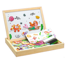 Load image into Gallery viewer, 100+Pcs Wooden Magnetic Puzzle Toys Children 3D Puzzle Figure/Animals/ Vehicle /Circus Drawing Board 5 Styles Learning Wood Toys