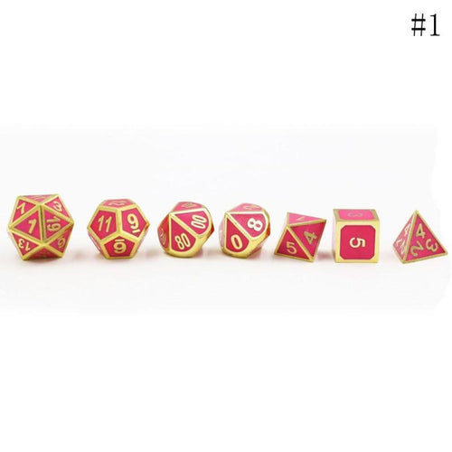 7pcs/set Antique Metal Irregular Alloy Dice Polyhedral Dice   Bag Playing Board Game Table Games Toy