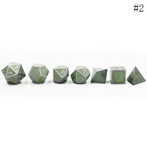 7pcs/set Antique Metal Irregular Alloy Dice Polyhedral Dice   Bag Playing Board Game Table Games Toy