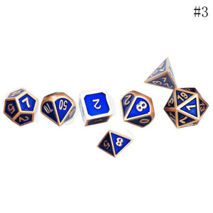 7pcs/set Antique Metal Irregular Alloy Dice Polyhedral Dice   Bag Playing Board Game Table Games Toy