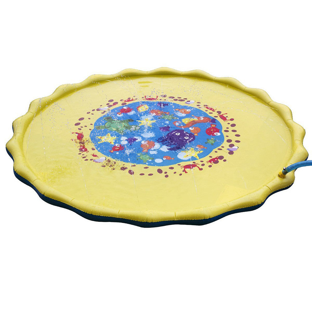 170cm-Diameter Sprinkle And Splash Play Mat Inflatable Toy For Children Infant Toddler(Yellow)