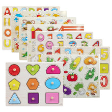 Load image into Gallery viewer, 30cm Kid Early educational toys baby hand grasp wooden puzzle toy alphabet and digit learning education child wood jigsaw toy