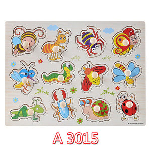 30cm Kid Early educational toys baby hand grasp wooden puzzle toy alphabet and digit learning education child wood jigsaw toy