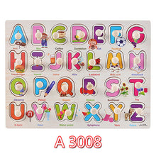 Load image into Gallery viewer, 30cm Kid Early educational toys baby hand grasp wooden puzzle toy alphabet and digit learning education child wood jigsaw toy
