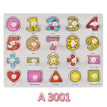 Load image into Gallery viewer, 30cm Kid Early educational toys baby hand grasp wooden puzzle toy alphabet and digit learning education child wood jigsaw toy