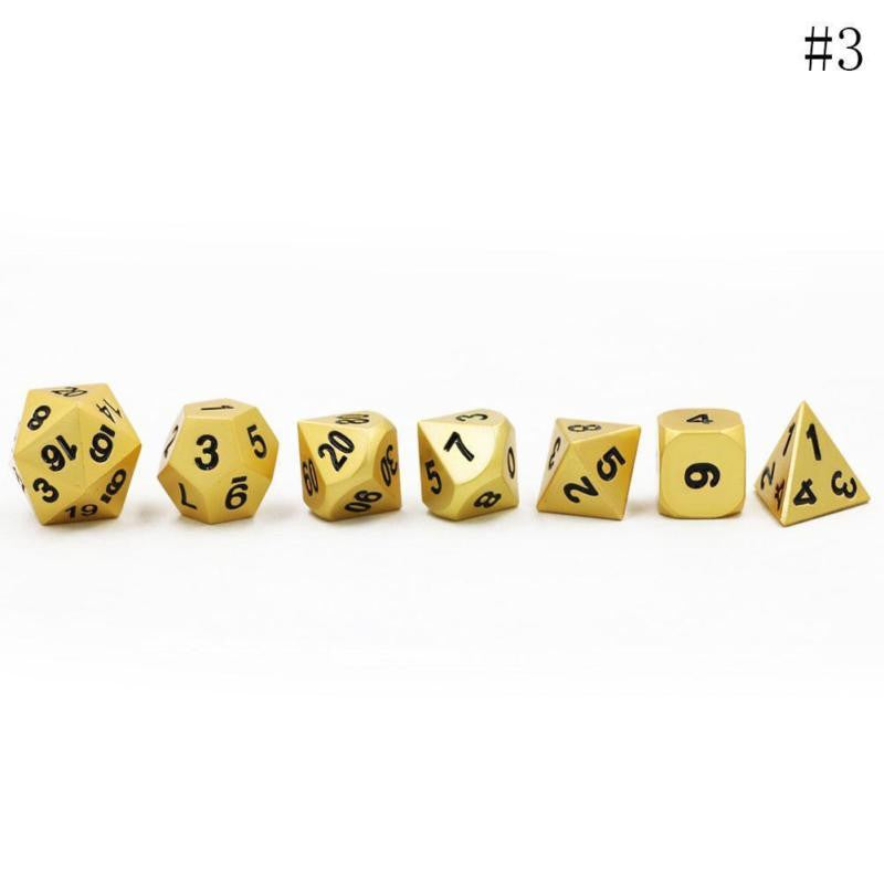 7Pcs/set Antique Metal Polyhedral Dice   Bag DND RPG MTG Role Playing Board Game