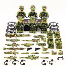 Load image into Gallery viewer, 6pcs Ghillie Suit MILITARY Camouflage Army Special Forces Soldier War SWAT DIY Building Blocks Figure Educational Toys Gift Boy