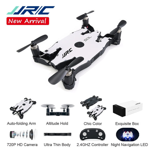 JJR/C JJRC H49 SOL Ultrathin Wifi FPV Selfie Drone 720P Camera Auto Foldable Arm Altitude Hold RC Quadcopter VS H37 H47 E57