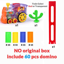 Load image into Gallery viewer, 60+20pcs Train Electric Domino Car Vehicle Model Magical Automatic Set Up Colorful Plastic Dominoes Toys Gift Game for Boy Kids