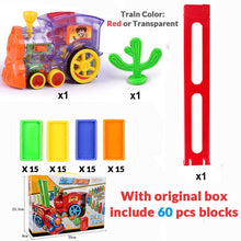 Load image into Gallery viewer, 60+20pcs Train Electric Domino Car Vehicle Model Magical Automatic Set Up Colorful Plastic Dominoes Toys Gift Game for Boy Kids